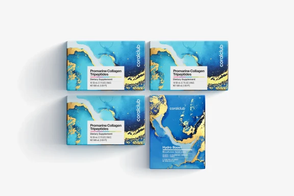 Komplekts Promarine Collagen Tripeptides (1 mēneša kurss) & Hydro Boost Biocellulose Facial Mask (5 sašē paciņas)